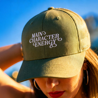 Main Character Energy Snapback Trucker Cap